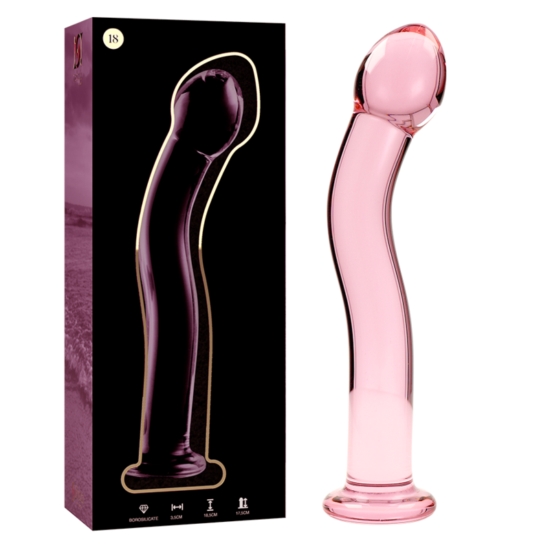 Nebula Series By Ibiza - Modèle 18 Gode En Verre Borosilicate Rose 18.5 Cm -O- 3.5 Cm - NEBULA SERIES BY IBIZA | sextoys, godes sans vibration | Dimensions : 296