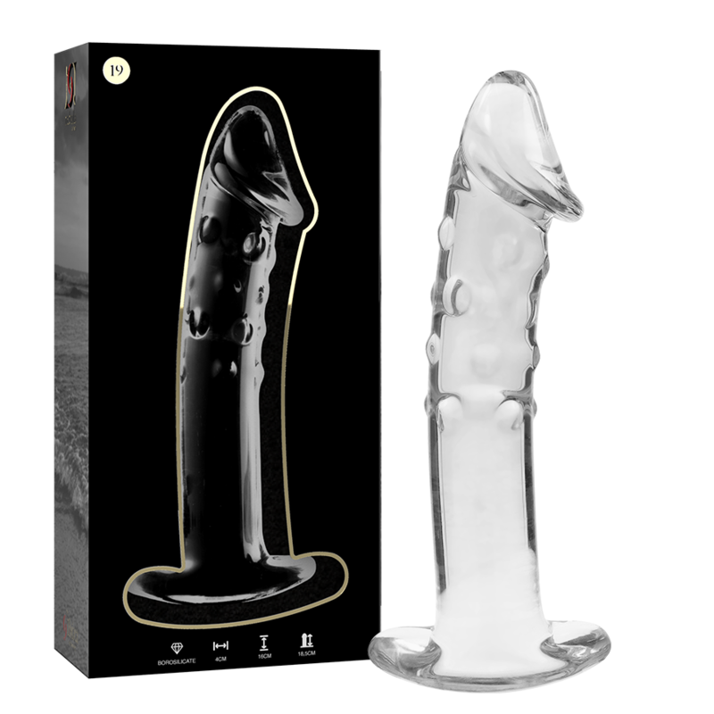 Nebula Series By Ibiza - Modèle 19 Gode En Verre Borosilicate Clair 18.5 Cm -O- 4 Cm - NEBULA SERIES BY IBIZA | sextoys, godes sans vibration | Dimensions : 460