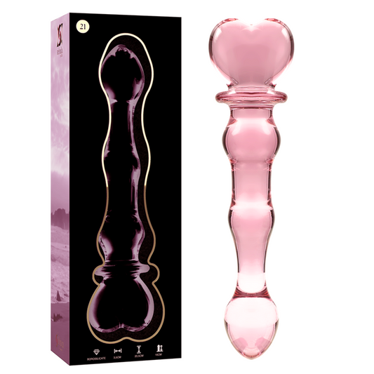 Nebula Series By Ibiza - Modèle 21 Gode En Verre Borosilicate Rose 20.5 Cm -O- 3.5 Cm - NEBULA SERIES BY IBIZA | sextoys, godes sans vibration | Dimensions : 360