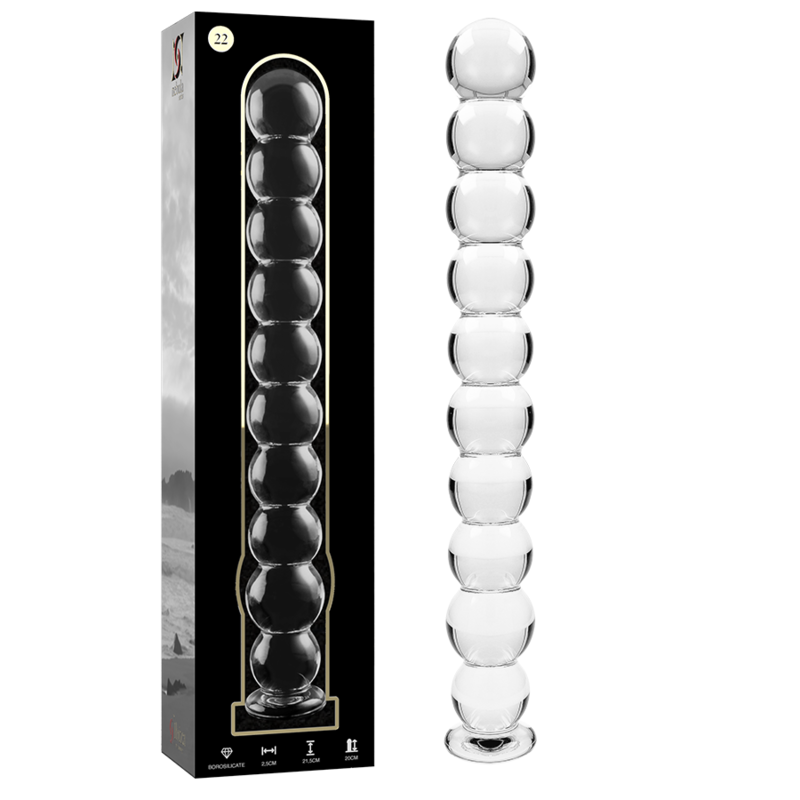 Nebula Series By Ibiza - Modèle 22 Gode En Verre Borosilicate Clair 21.5 Cm -O- 2.5 Cm - NEBULA SERIES BY IBIZA | sextoys, godes sans vibration | Dimensions : 306