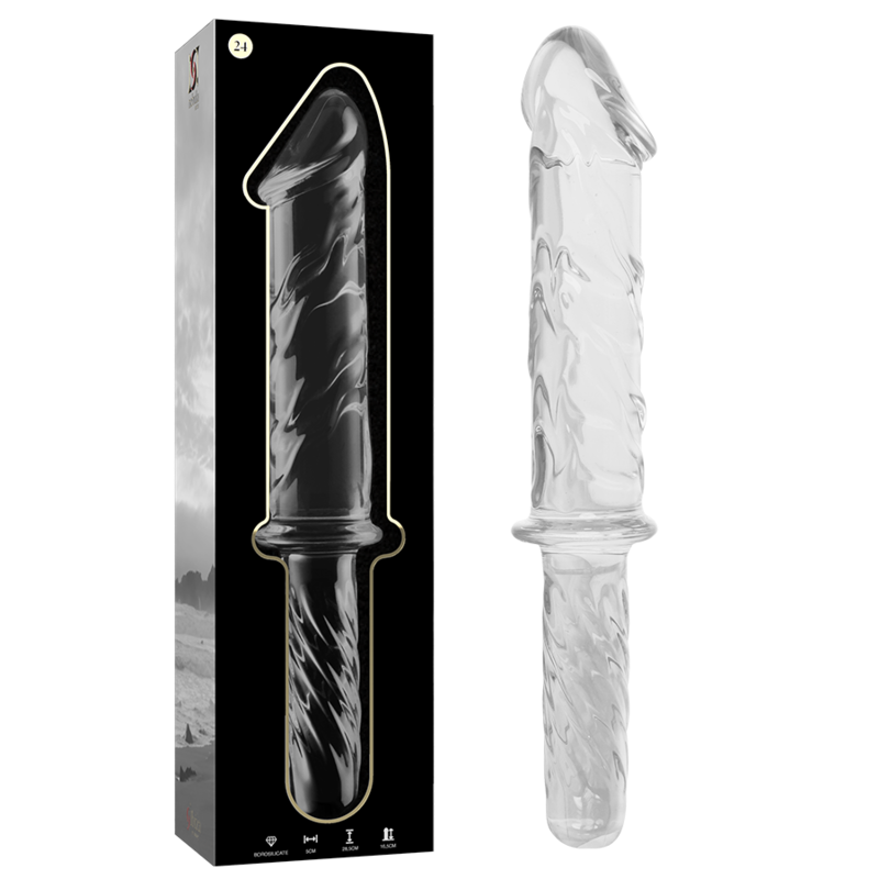 Nebula Series By Ibiza - Modèle 24 Gode En Verre Borosilicate Clair 28.5 Cm -O- 5 Cm - NEBULA SERIES BY IBIZA | sextoys, godes sans vibration | Dimensions : 734