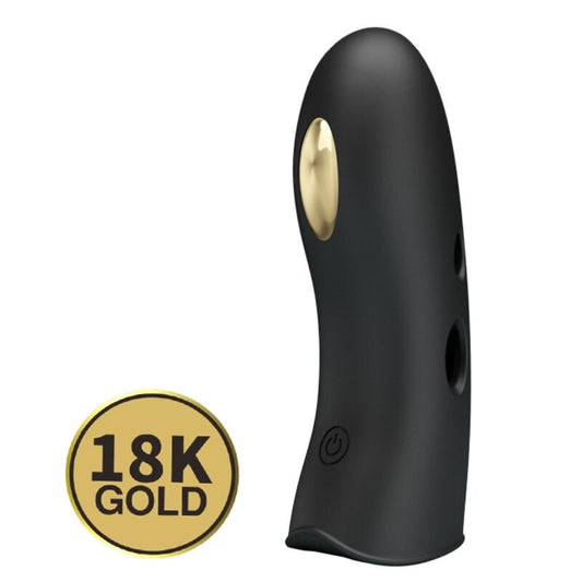 Pretty Love - Couvre-Doigts Électro-Stimulateur Marico Noir - PRETTY LOVE MALE | sextoys, jouets sexuels pour hommes, accessoires de pénis, manchons péniens sans extension | Dimensions : 126