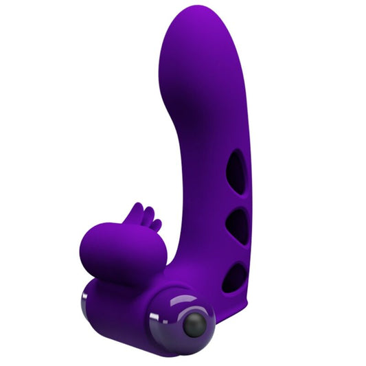 Pretty Love - Couvercle De Doigt Vibrateur Orlando Violet - PRETTY LOVE MALE | sextoys, jouets sexuels pour hommes, accessoires de pénis, manchons péniens sans extension | Dimensions : 114