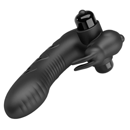 Pretty Love - Couvercle De Doigt Vibrateur Lapin Noir Vance