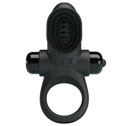 Pretty Love - Vibrator Ring Ii Pour Le Pénis Noir - PRETTY LOVE MALE | sextoys, jouets sexuels pour hommes, accessoires de pénis, anneaux de pénis, cockring avec vibration | Dimensions : 84