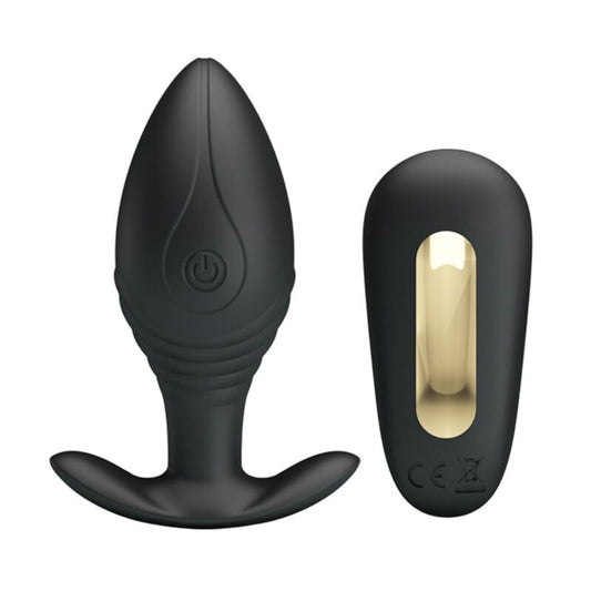 Pretty Love - Vibrateur Rechargeable Regina Anal Plug Noir - PRETTY LOVE BOTTOM | sextoys, anal, bouchons anaux | Dimensions : 374