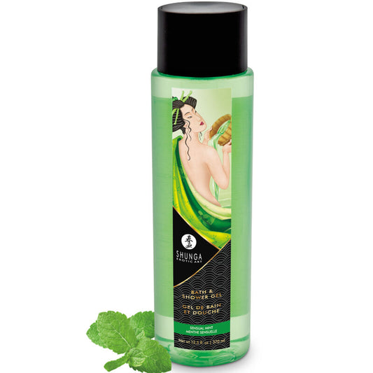 Shunga - Gel Bain & Douche Menthe Sensuelle 370 Ml - SHUNGA BATH EXPERIENCE | pharmacie, pour la salle de bain | Dimensions : 462