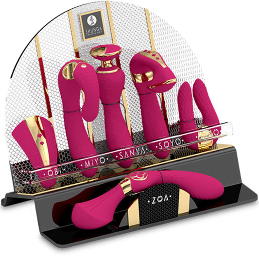 Shunga - Présentoir 6 Masseurs Intimes Fuchsia - SHUNGA TOYS | sextoys, jouets pour femmes, stimulateurs, masseuses | Dimensions : 3304
