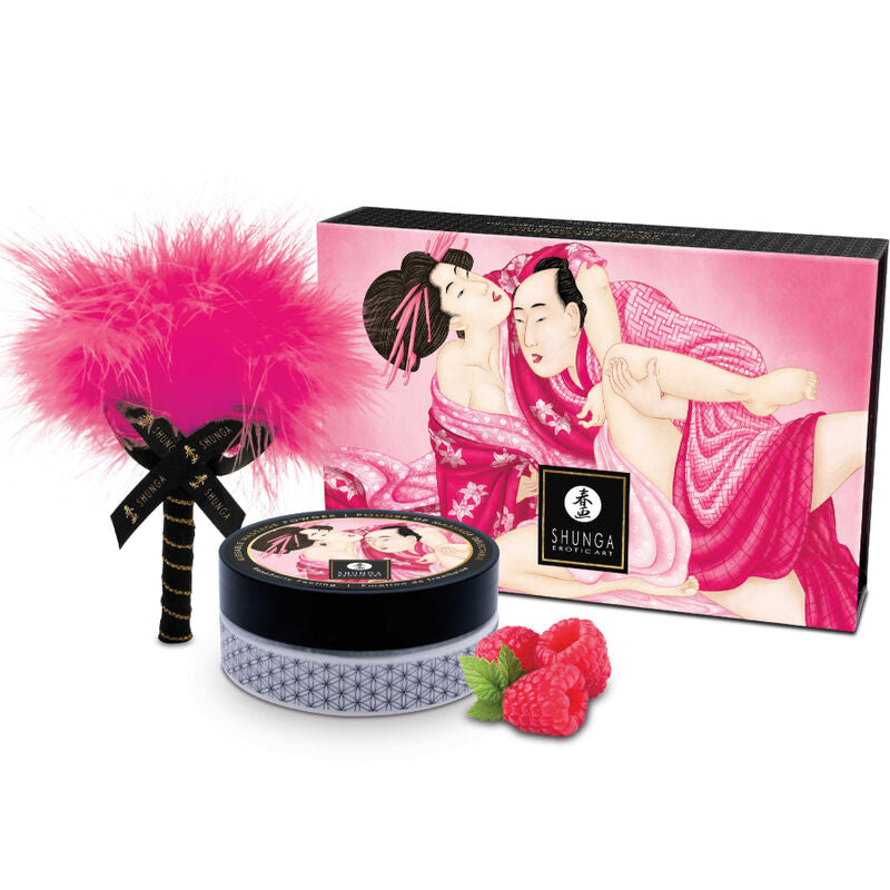 Shunga - Kit De Poudre De Massage Comestible Framboise - SHUNGA BODY POWER | pharmacie, poudres comestibles | Dimensions : 286