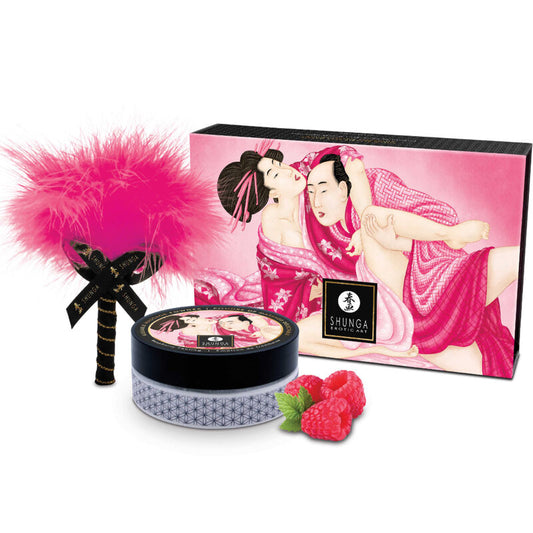 Shunga - Kit De Poudre De Massage Comestible Framboise - SHUNGA BODY POWER | pharmacie, poudres comestibles | Dimensions : 286