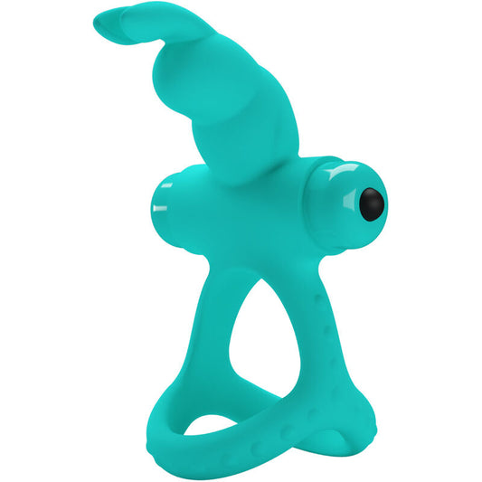 Pretty Love - Anneau Vibrateur Lapin Vert Figgy - PRETTY LOVE MALE | sextoys, jouets sexuels pour hommes, accessoires de pénis, anneaux de pénis, cockring avec vibration | Dimensions : 76