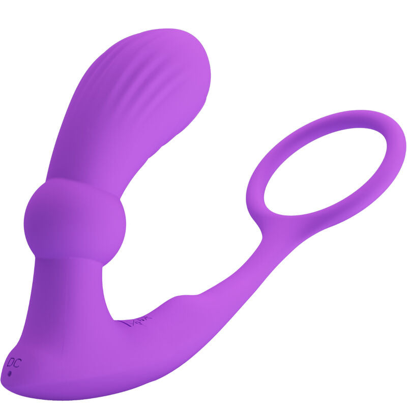 Pretty Love - Bague Warren Et Vibrateur Anal Violet - PRETTY LOVE BOTTOM | sextoys, anal, vibromasseurs anaux | Dimensions : 186