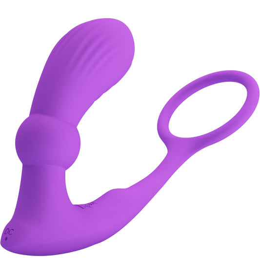 Pretty Love - Bague Warren Et Vibrateur Anal Violet - PRETTY LOVE BOTTOM | sextoys, anal, vibromasseurs anaux | Dimensions : 186