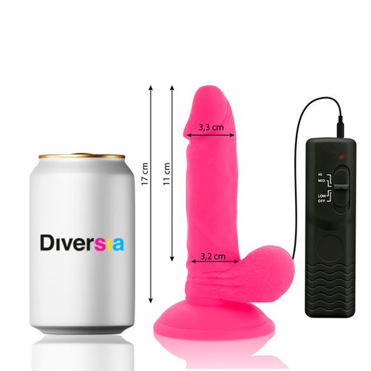 Diversia - Dildo Vibrant Flexible Rose 17 Cm -O- 3.3 Cm