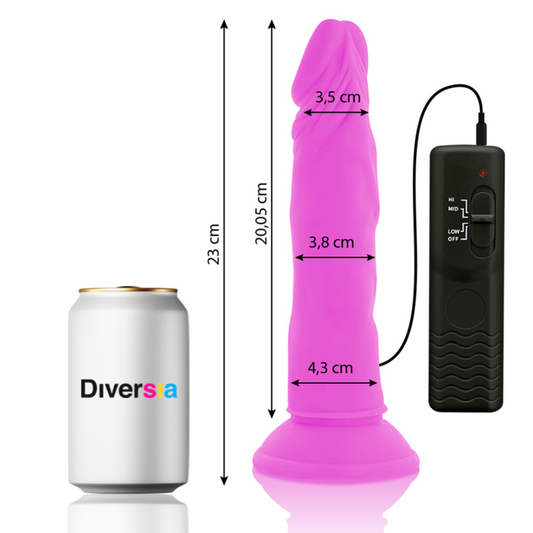 Diversia - Dildo Vibrant Flexible Violet 23 Cm -O- 4.3 Cm
