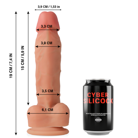 Cyber Silicock - Oliver Silicone Liquide Souple Ultra Réaliste 19 Cm -O- 3.9 Cm