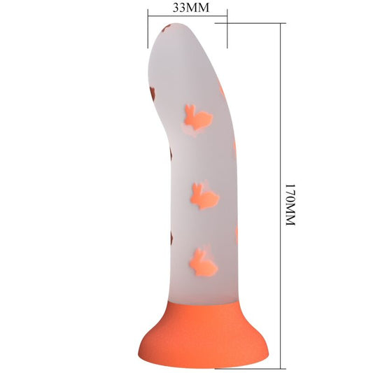 Pretty Love - Gode Magique Nightfall Sans Vibration Orange Lumineux - PRETTY LOVE FLIRTATION | sextoys, godes sans vibration | Dimensions : 240