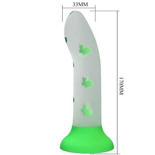 Pretty Love - Gode Magique Nightfall Sans Vibration Vert Lumineux - PRETTY LOVE FLIRTATION | sextoys, godes sans vibration | Dimensions : 242