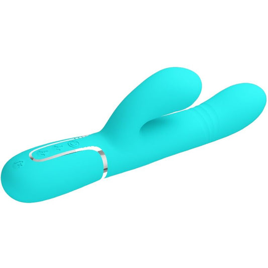 Pretty Love - Vibrateur Multifonction G-Spot Vert Aqua - PRETTY LOVE FLIRTATION | sextoys, vibrateurs, vibrateurs de lapin | Dimensions : 398