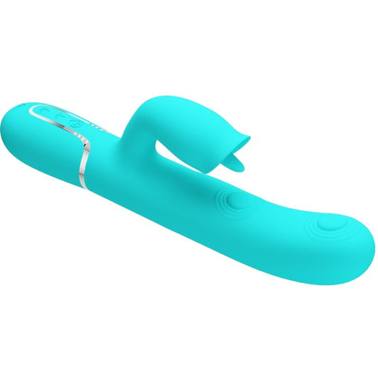Pretty Love - Vibrateur Lapin À Lécher Vert Aqua - PRETTY LOVE FLIRTATION | sextoys, vibrateurs, vibrateurs de lapin | Dimensions : 342