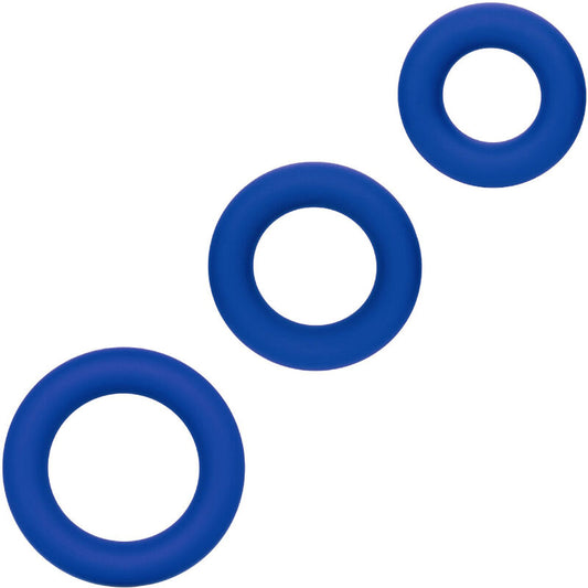 Calexotics - Admiral Ensemble Danneau Pénien Bleu - CALEXOTICS | sextoys, jouets sexuels pour hommes, accessoires de pénis, anneaux de pénis, cockrings sans vibration | Dimensions : 126