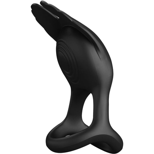 Pretty Love - Silas Anneau Pénis Vibrant 7 Vibrations Silicone Noir