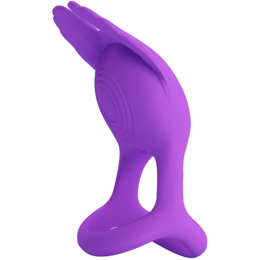 Pretty Love - Silas Anneau Pénis Vibrant 7 Vibrations Silicone Violet