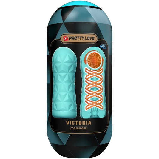 Pretty Love - Masturbateur Victoria Caspar Vert Aqua - PRETTY LOVE MALE | sextoys, jouets sexuels pour hommes, divers masturbateurs | Dimensions : 378