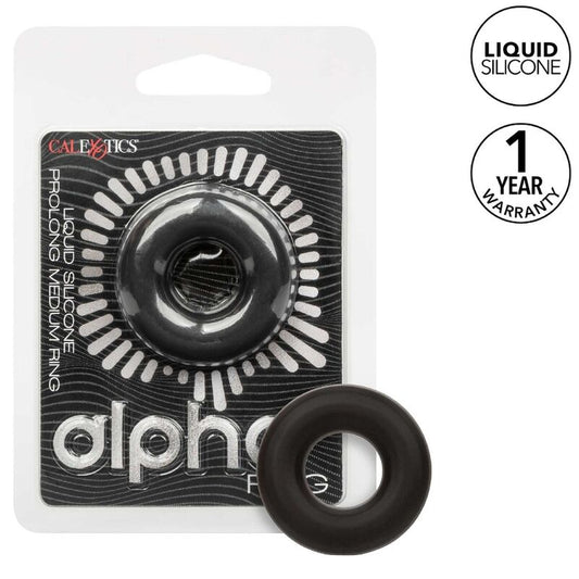Calexotics - Alpha Bague Moyenne Prolong Noir - CALEXOTICS | sextoys, jouets sexuels pour hommes, accessoires de pénis, anneaux de pénis, cockrings sans vibration | Dimensions : 32