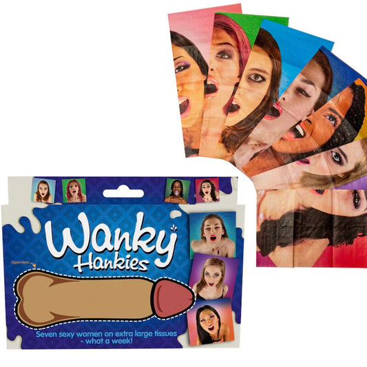 Spencer & Fleetwood - Wanky Hankies 7 Mouchoirs Extra Larges Pour Femmes - SPENCER & FLETWOOD | articles assortis, articles amusants | Dimensions : 56