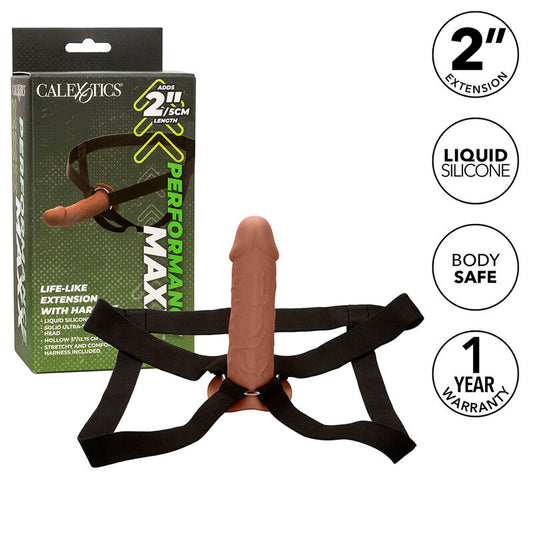 Calexotics - Extension Performance Maxx Réaliste Avec Harnais Peau Marron
