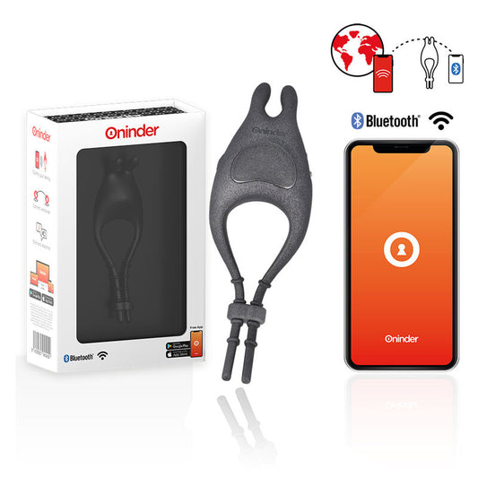 Oninder - Anneau Vibrateur Réglable Rechargeable Pampa Avec Stimulateur De Clitoris 10 Vitesses - Application Gratuite - ONINDER | sextoys, jouets sexuels pour hommes, accessoires de pénis, anneaux de pénis, cockring avec vibration | Dimensions : 240