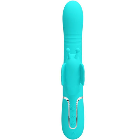 Pretty Love - Vibrateur Multifonction Lapin 4 En 1 Papillon Aqua Vert