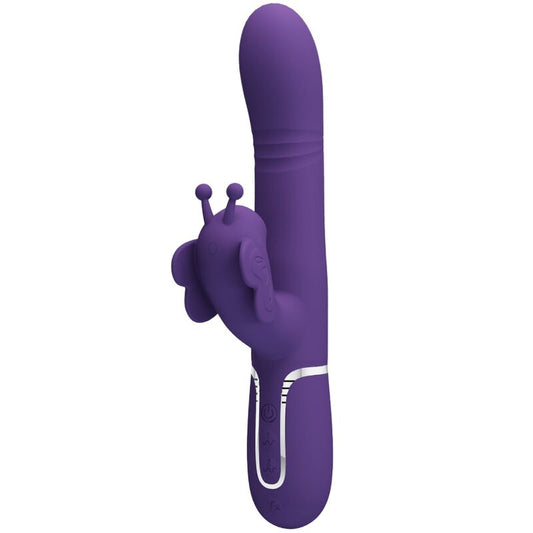 Pretty Love - Vibrateur Multifonction Lapin 4 En 1 Papillon Violet - PRETTY LOVE FLIRTATION | sextoys, vibrateurs, vibrateurs de lapin | Dimensions : 396