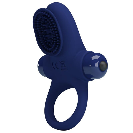 Pretty Love - Palle Anneau Vibrant Bleu - PRETTY LOVE MALE | sextoys, jouets sexuels pour hommes, accessoires de pénis, anneaux de pénis, cockring avec vibration | Dimensions : 104
