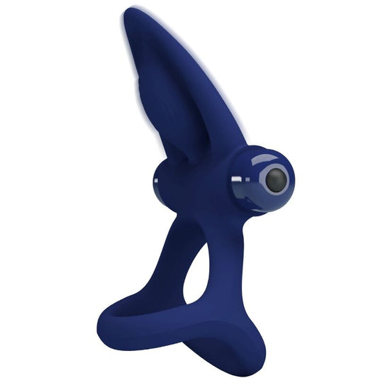 Pretty Love - Mat Double Anneau Avec Vibration & Stimulateur Bleu