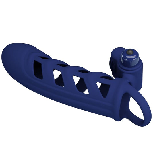 Pretty Love - Altaf Anneau Vibrateur Avec Gaine En Silicone Bleu - PRETTY LOVE MALE | sextoys, jouets sexuels pour hommes, accessoires de pénis, manchons péniens sans extension | Dimensions : 194
