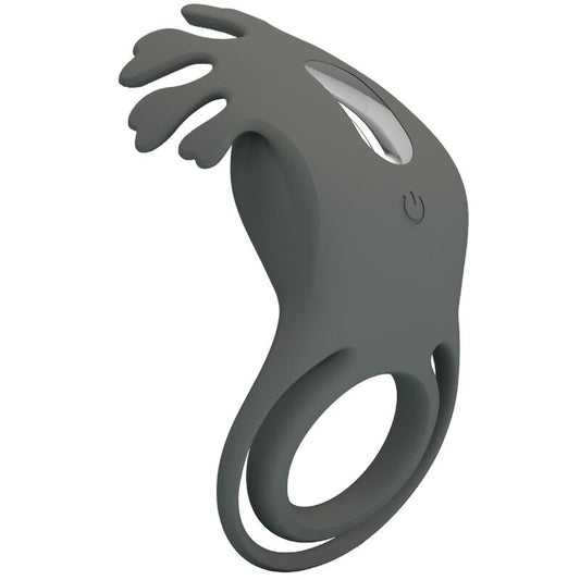 Pretty Love - Ruben Double Anneau Vibrant Avec Stimulateur Gris - PRETTY LOVE MALE | sextoys, jouets sexuels pour hommes, accessoires de pénis, anneaux de pénis, cockring avec vibration | Dimensions : 136