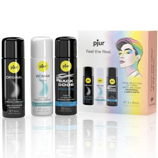 Pjur - Lubrifiants Pride Set Premium 3 X 30 Ml - PJUR | pharmacie, lubrifiants, silicone + base d'eau | Dimensions : 142