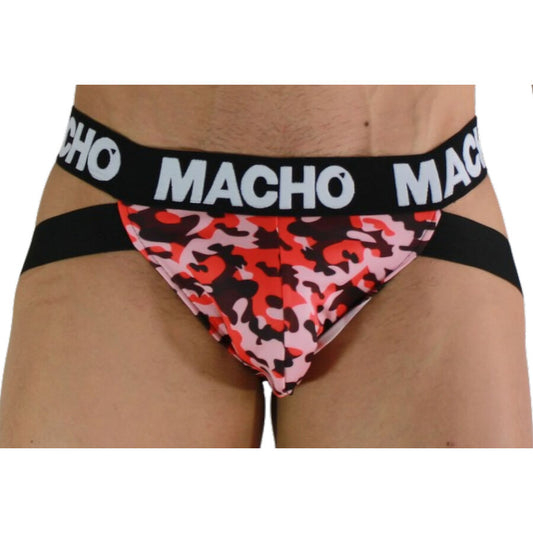 Macho - Mx28Mr Jock Militaire Rouge L - MACHO UNDERWEAR | mode et lingerie, lingerie homme, jockstraps | Dimensions : 68
