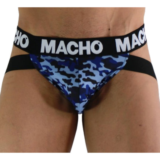 Macho - Mx28Ma Jock Bleu Militaire M - MACHO UNDERWEAR | mode et lingerie, lingerie homme, jockstraps | Dimensions : 66