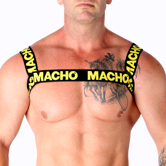 Macho - Harnais Double Jaune - MACHO UNDERWEAR | mode et lingerie, lingerie homme, harnais pour hommes | Dimensions : 52