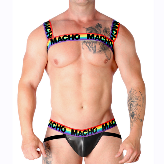 Macho - Harnais Double Pride Limited - MACHO UNDERWEAR | mode et lingerie, lingerie homme, harnais pour hommes | Dimensions : 46