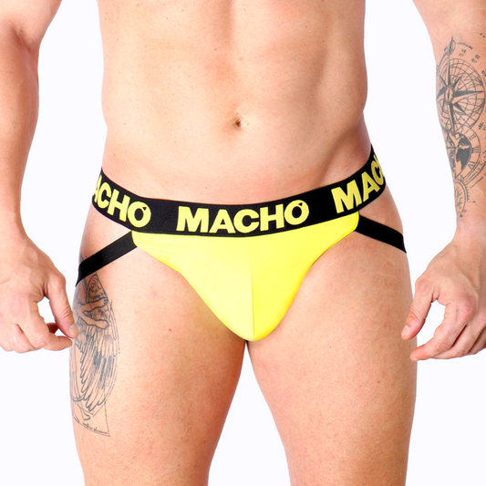 Macho - Mx25A Jock Lycra Jaune L - MACHO UNDERWEAR | mode et lingerie, lingerie homme, jockstraps | Dimensions : 88