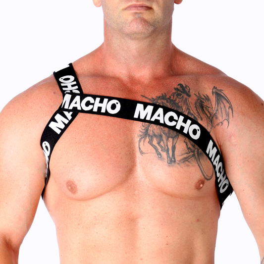 Macho - Harnais Romain Blanc S/M - MACHO UNDERWEAR | mode et lingerie, lingerie homme, harnais pour hommes | Dimensions : 42