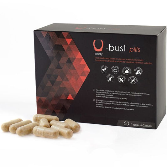 500 Cosmetics - U-Bust Capsules D'Augmentation Mammaire - 60 Capsules - 500COSMETICS | pharmacie, compléments alimentaires, pilules pour femmes | Dimensions : 70