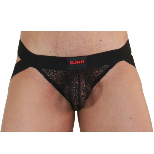 Burn - 005 Lingerie Jock Noire M - BURN | mode et lingerie, lingerie homme, jockstraps | Dimensions : 44