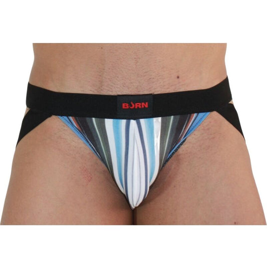 Burn - 009 Jock Multicolore / Noir M - BURN | mode et lingerie, lingerie homme, jockstraps | Dimensions : 44