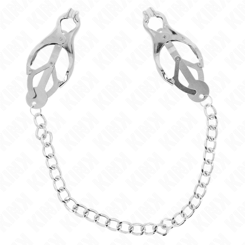 KINK - Pinces à Tétons Trèfle Japonais avec Chaîne Argent 30 cm