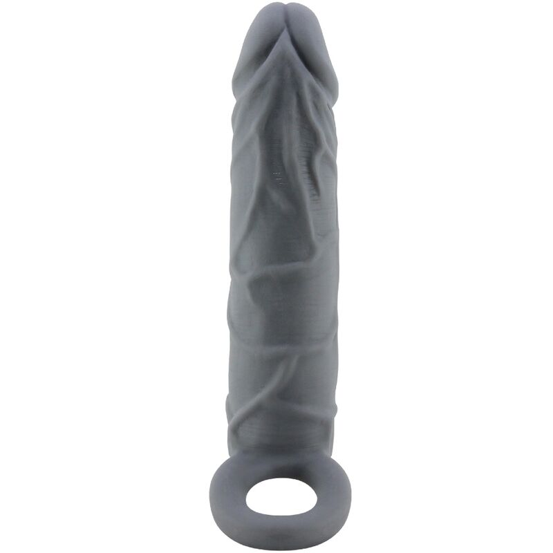 Pretty Love - Manchon De Pénis En Peau Réaliste Gris Foncé - PRETTY LOVE | sextoys, jouets sexuels pour hommes, accessoires de pénis, couvre-pénis avec extension | Dimensions : 118
